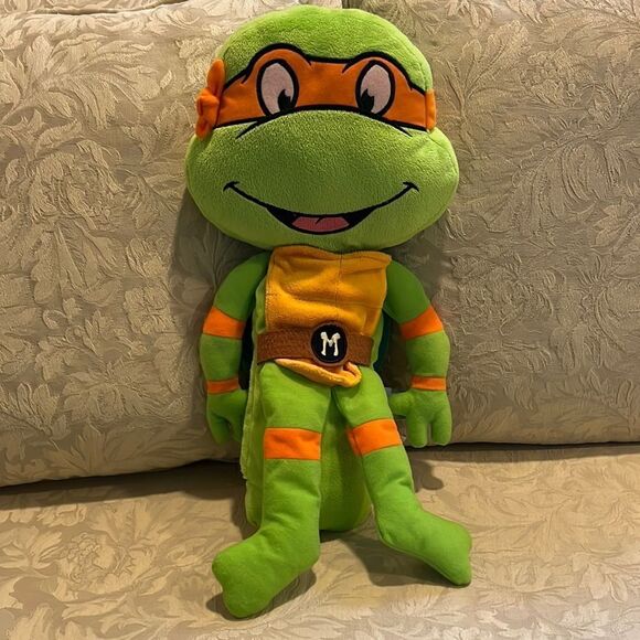Teenage Mutant Ninja Turtle Michaelangelo 18” Plush Seat Pet. Seat Belt Buddy - Picture 1 of 7